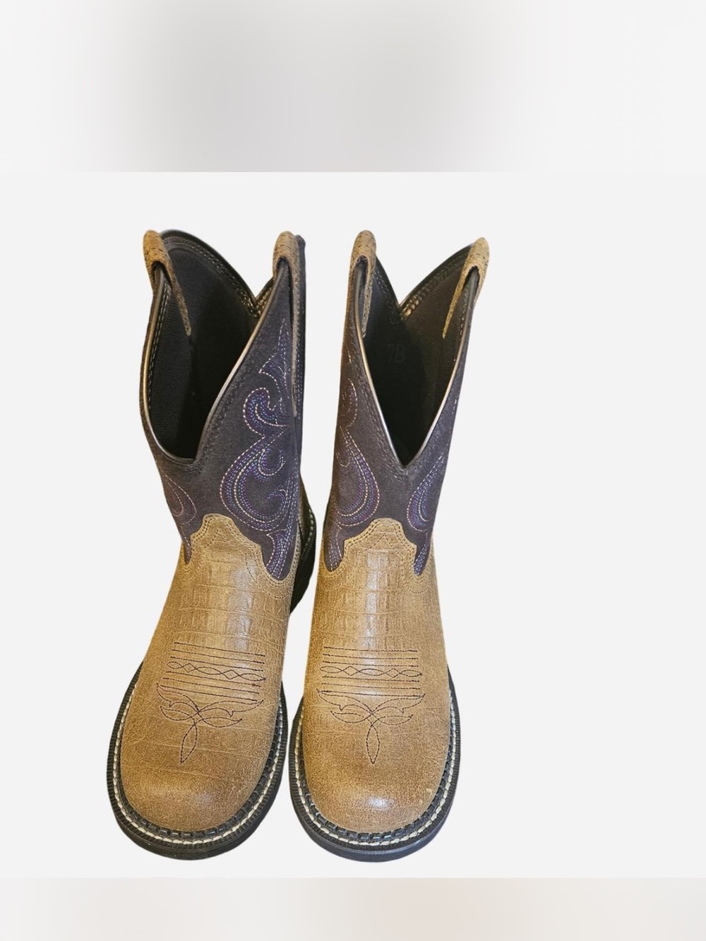 Women’s Two-Tone Brown and Dark Brown Western Cowboy Boots